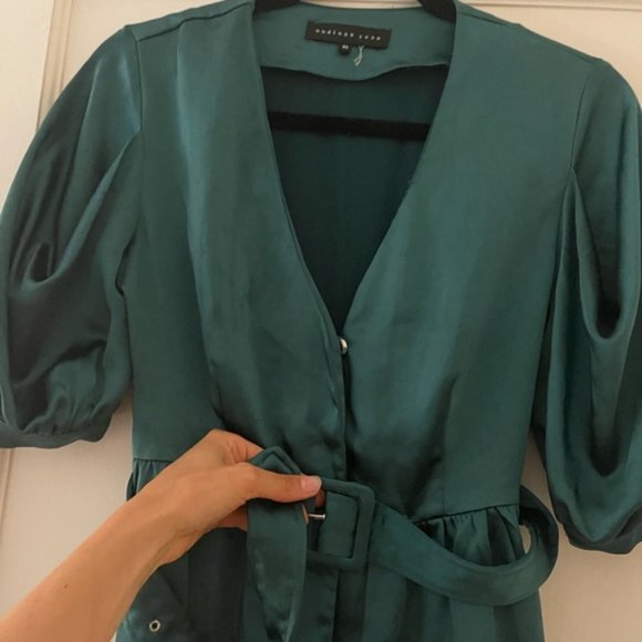 Endless Rose Puff Sleeve Belted Silk Blouse - Picture 6 of 6